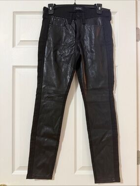 Buffalo David Bitton Black leather and Jean Skinny Pants